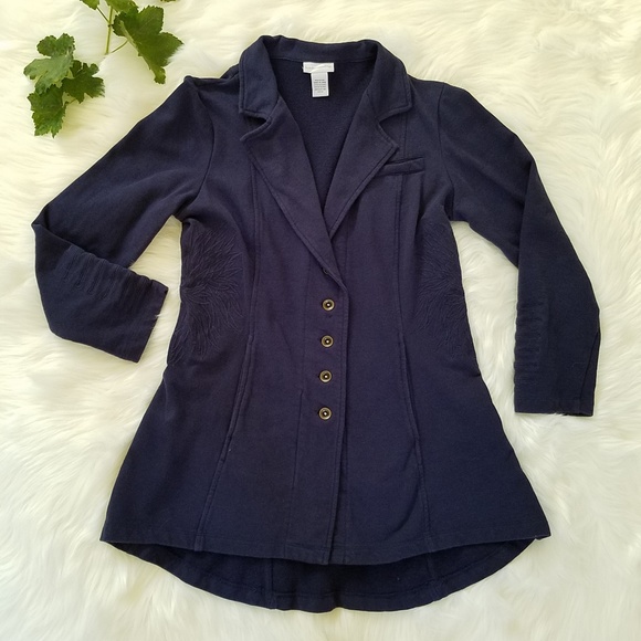 Soft Surroundings Jackets & Blazers - Soft Surroundings Blue Embroidered Casual Jacket